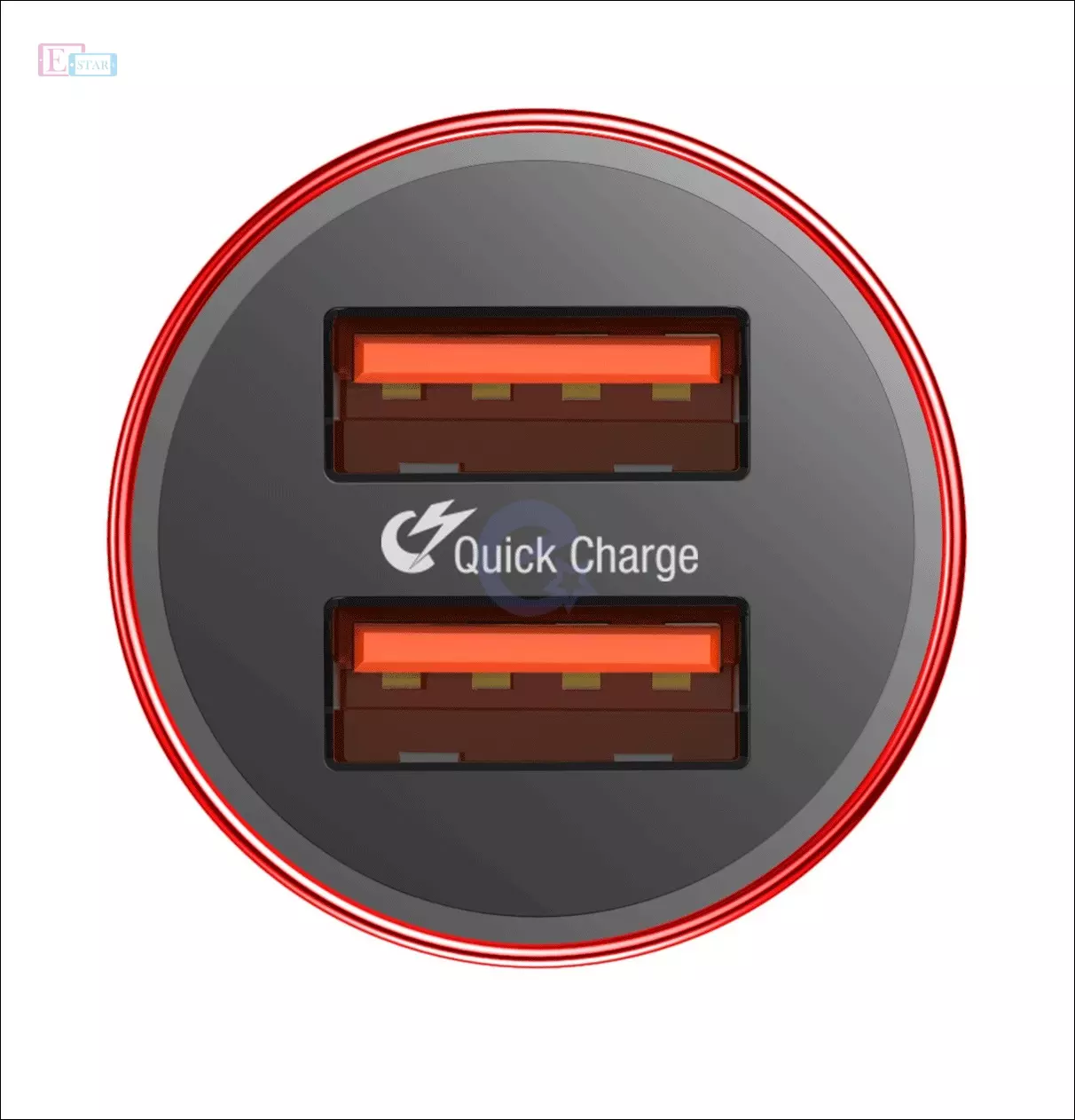 Автомобильная зарядка от прикуривателя Baseus Small Screw Dual-USB Black 36W Red (Красный) CAXLD-B09