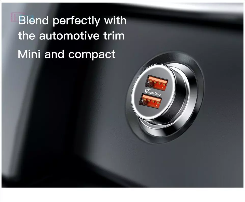 Автомобільна зарядка від прикурювача Baseus Small Screw Dual-USB Black 36W Black (Чорний) CAXLD-B01 Автомобільна зарядка від прикурювача Baseus Small Screw Dual-USB Black 36W Black (Чорний) CAXLD-B01