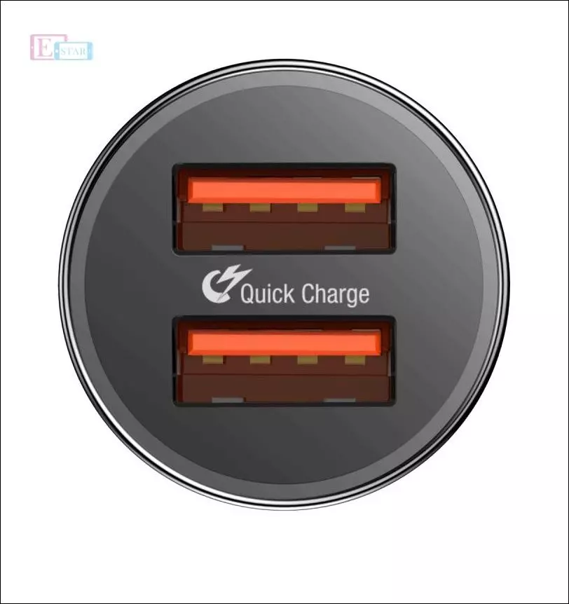 Автомобільна зарядка від прикурювача Baseus Small Screw Dual-USB Black 36W Black (Чорний) CAXLD-B01 Автомобільна зарядка від прикурювача Baseus Small Screw Dual-USB Black 36W Black (Чорний) CAXLD-B01