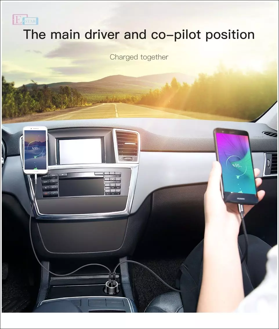 Автомобільна зарядка від прикурювача Baseus Small Screw Dual-USB Black 36W Black (Чорний) CAXLD-B01 Автомобільна зарядка від прикурювача Baseus Small Screw Dual-USB Black 36W Black (Чорний) CAXLD-B01