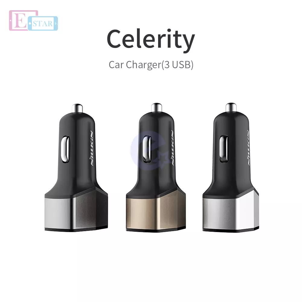 Автомобильная зарядка от прикуривателя Nillkin Celerity Car Charger 3 USB +TYPE-C для смартфона Golden (Золотой)