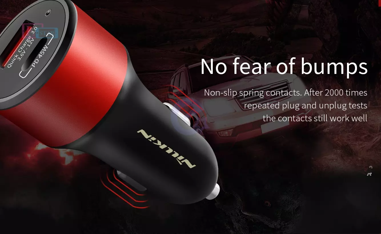 Автомобильная зарядка от прикуривателя Nillkin Duos Fast Car Charger 2 USB Red (Красный) NKC06 Автомобильная зарядка от прикуривателя Nillkin Duos Fast Car Charger 2 USB Red (Красный) NKC06