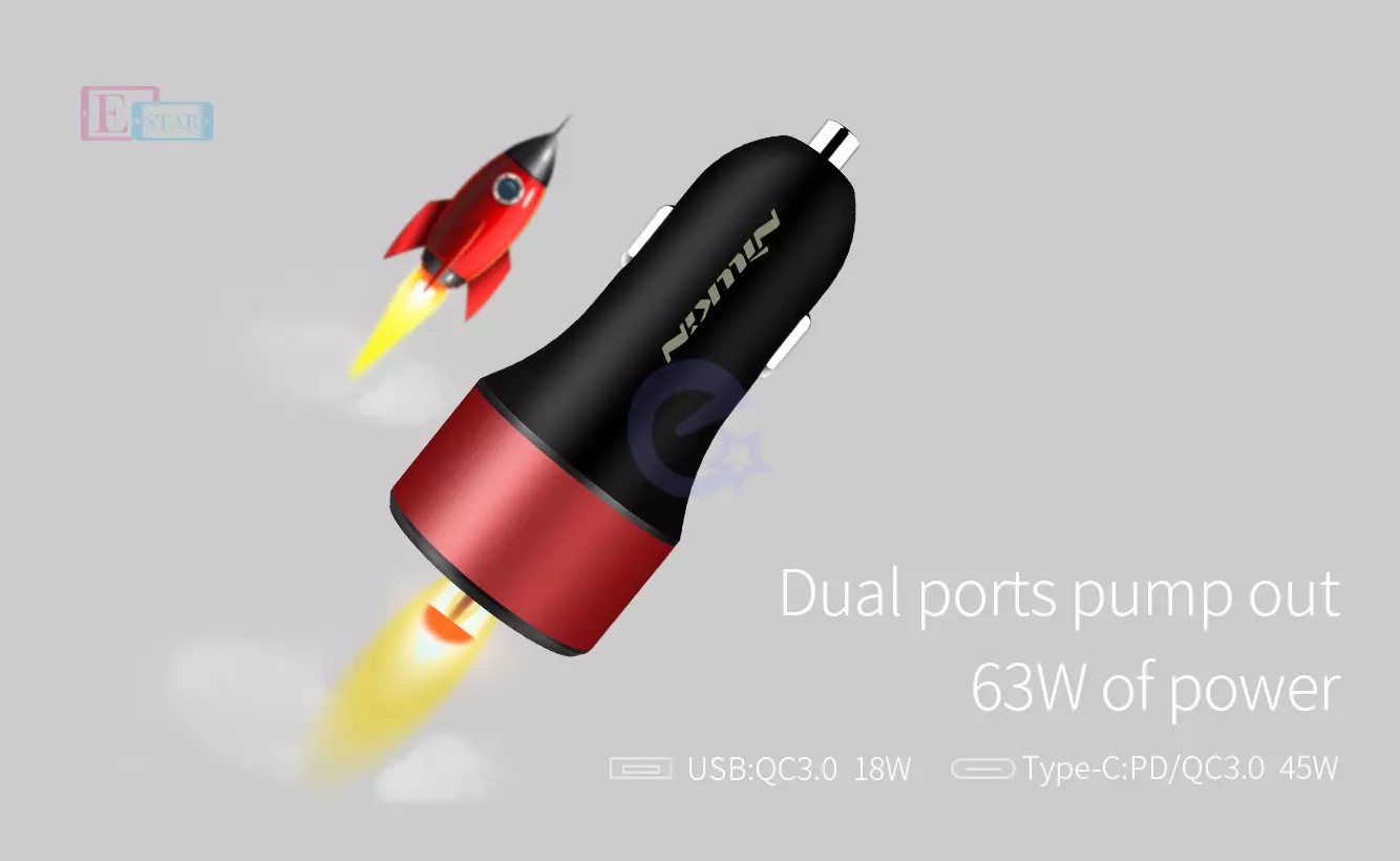 Автомобильная зарядка от прикуривателя Nillkin Duos Fast Car Charger 2 USB Red (Красный) NKC06 Автомобильная зарядка от прикуривателя Nillkin Duos Fast Car Charger 2 USB Red (Красный) NKC06