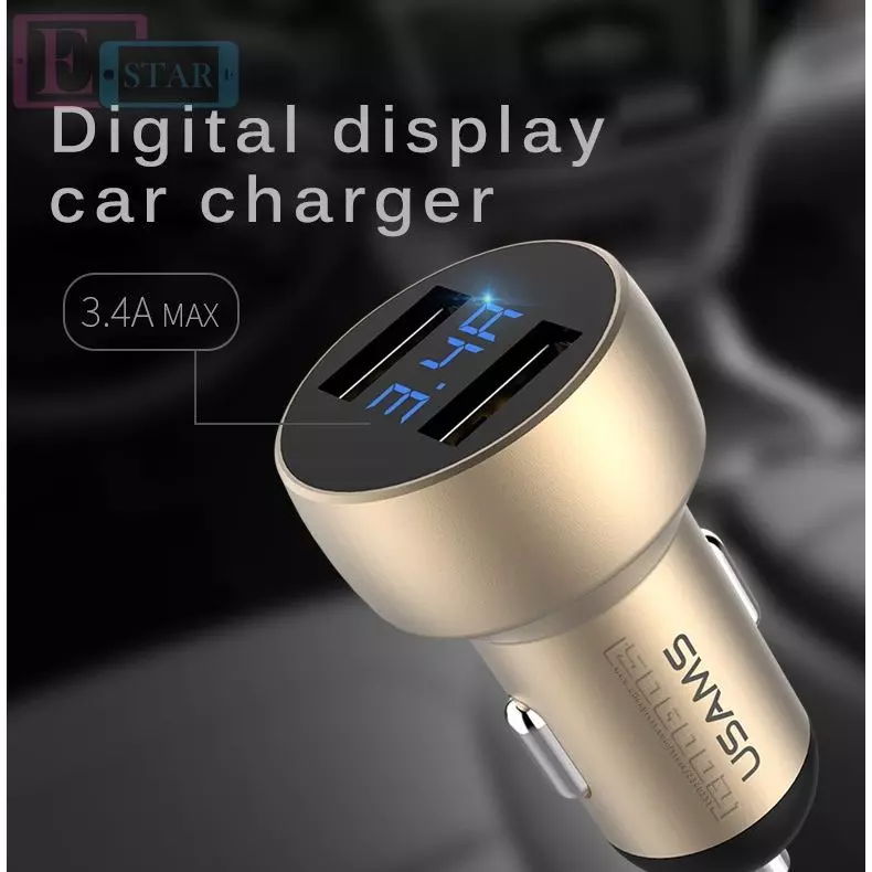 Автомобильная зарядка от прикуривателя Usams Black (Черный) US-CC019 Автомобильная зарядка от прикуривателя Usams Black (Черный) US-CC019