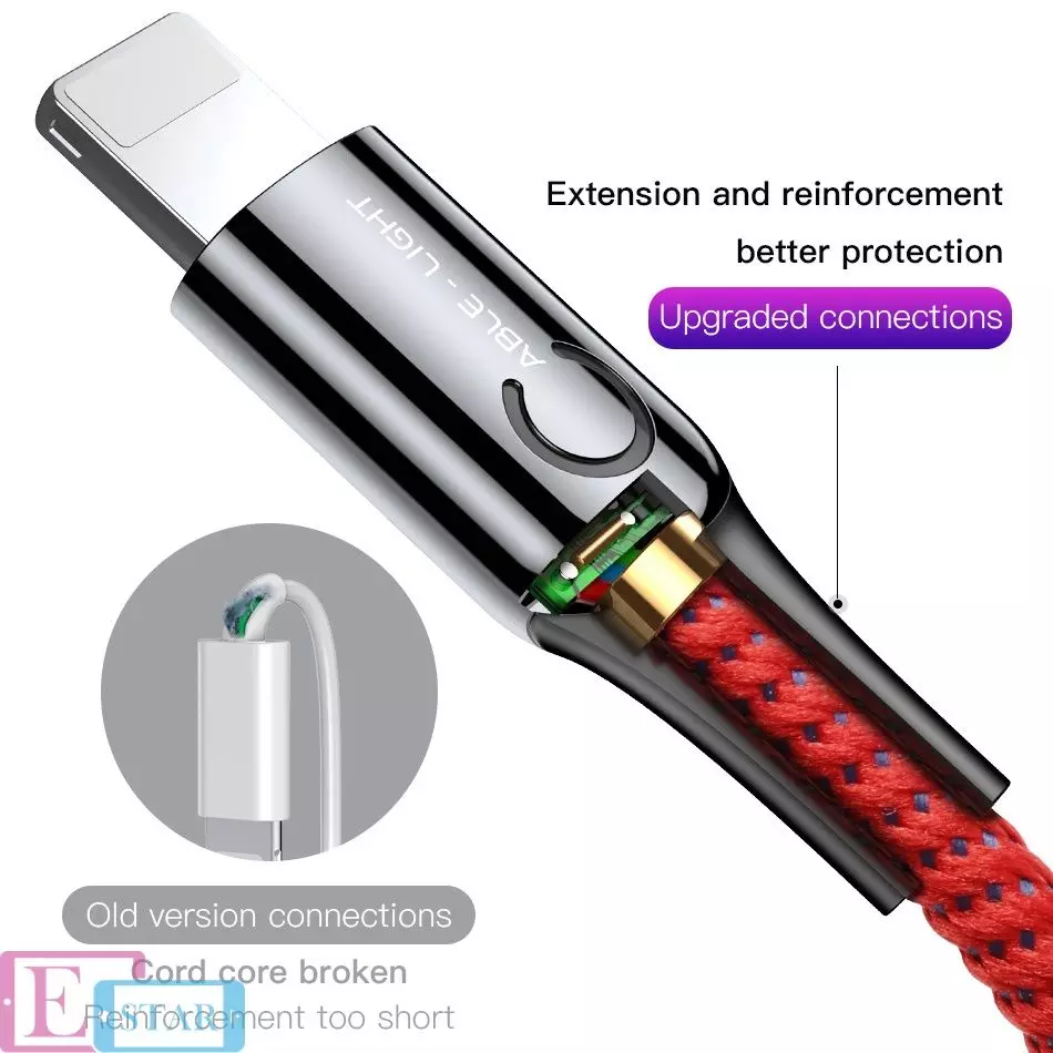 Кабель Baseus C-shaped Light Intelligent Power-Off Cable Black (Чорний) CALCD-01 Кабель Baseus C-shaped Light Intelligent Power-Off Cable Black (Чорний) CALCD-01