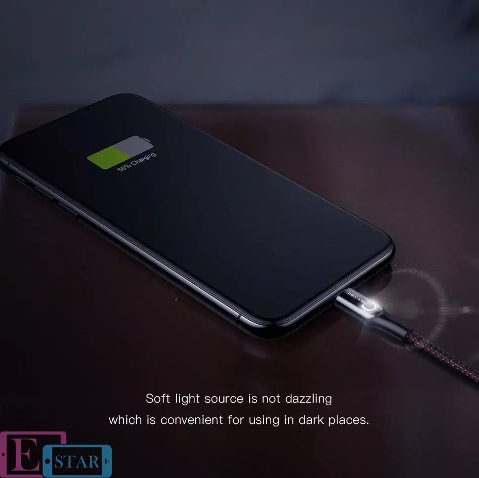 Кабель Baseus C-shaped Light Intelligent Power-Off Cable Black (Чорний) CALCD-01 Кабель Baseus C-shaped Light Intelligent Power-Off Cable Black (Чорний) CALCD-01