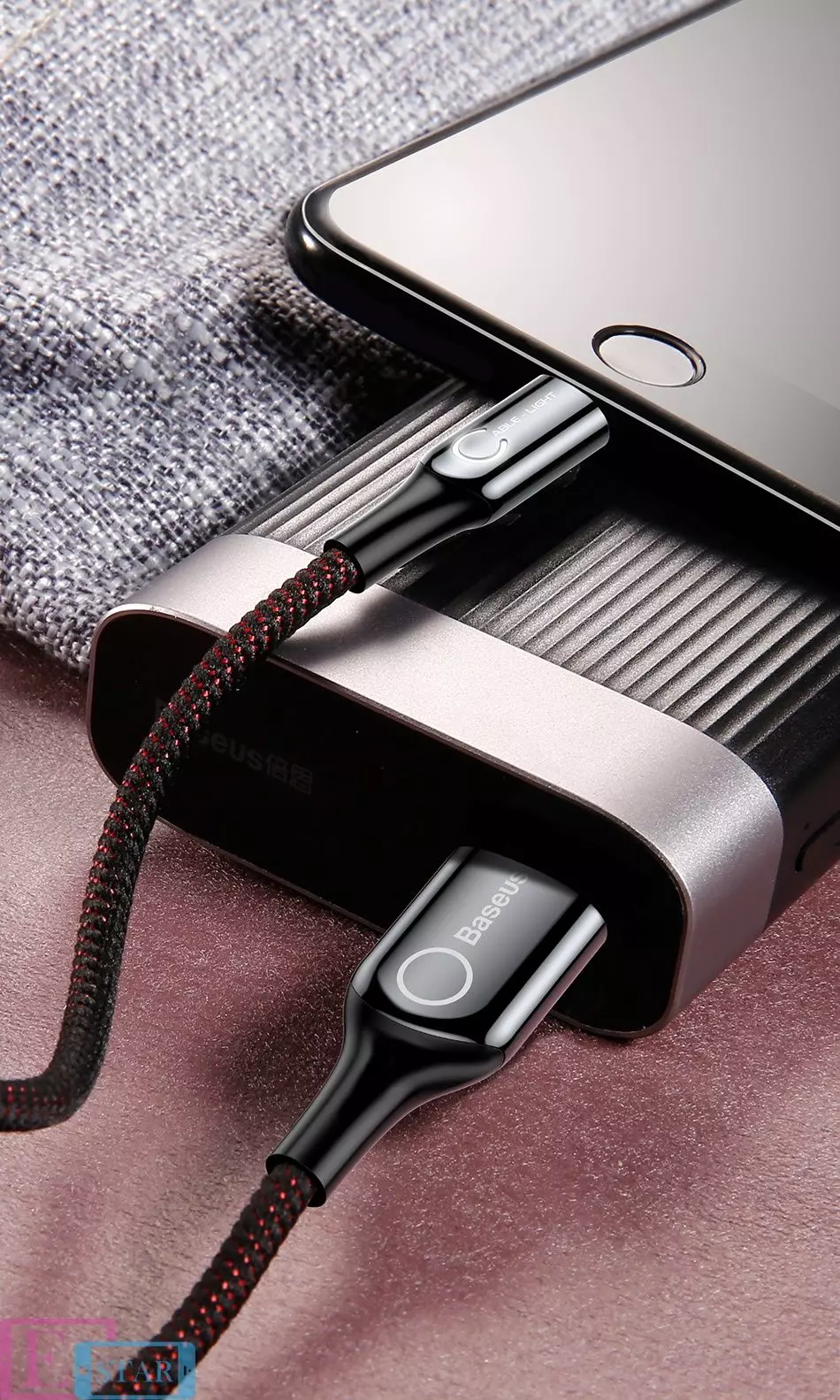 Кабель Baseus C-shaped Light Intelligent Power-Off Cable Black (Чорний) CALCD-01 Кабель Baseus C-shaped Light Intelligent Power-Off Cable Black (Чорний) CALCD-01