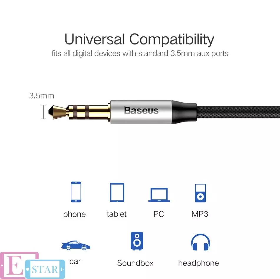 Аудіо-кабель Baseus Yiven Audio Cable M30 1 м Black (Чорний) CAM30-BS1 Аудіо-кабель Baseus Yiven Audio Cable M30 1 м Black (Чорний) CAM30-BS1