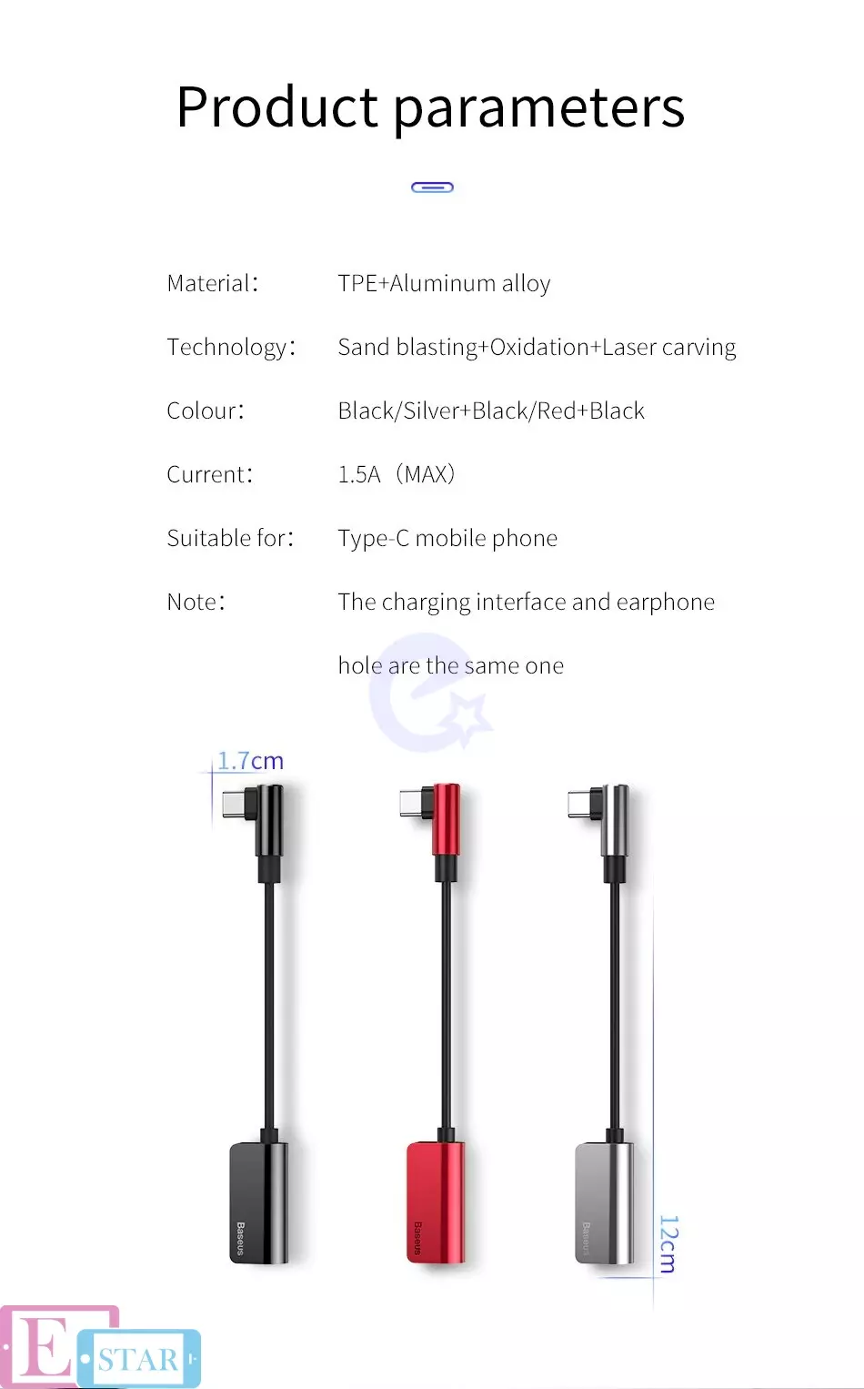Переходник Baseus L45 Type-c to Type-c Charging + 3.5mm Audio Music Adapter Converter Black (Черный)