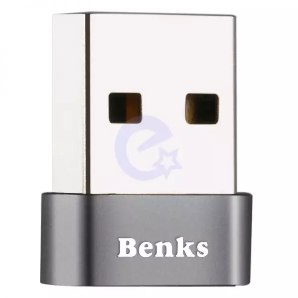 Переходник USB to Type C Benks U33 Usb 2.0 To Type-C Adapter Grey (Серый)