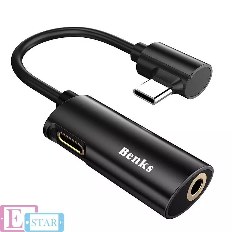 Адаптер Benks U41 2 in 1 Type-C Audio Adapter Black (Черный) Адаптер Benks U41 2 in 1 Type-C Audio Adapter Black (Черный)
