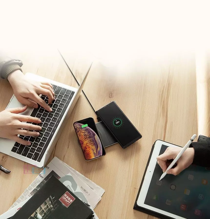 Беспроводное зарядное устройство Spigen Essential Dual High Speed ??Wireless Charger F310W Black (Черный)