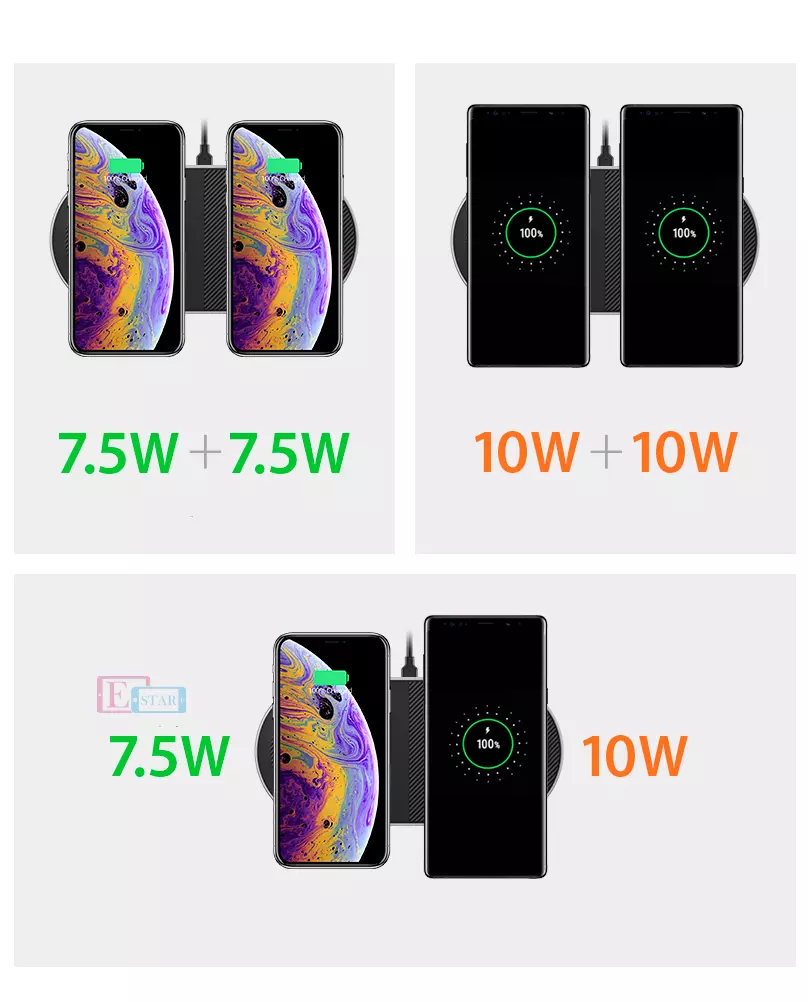 Беспроводное зарядное устройство Spigen Essential Dual High Speed ??Wireless Charger F310W Black (Черный)