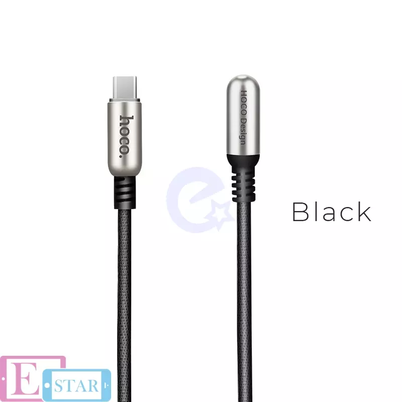 Кабель для зарядки и передачи данных Hoco U17 Capsule USB to Type C Black (Черный)