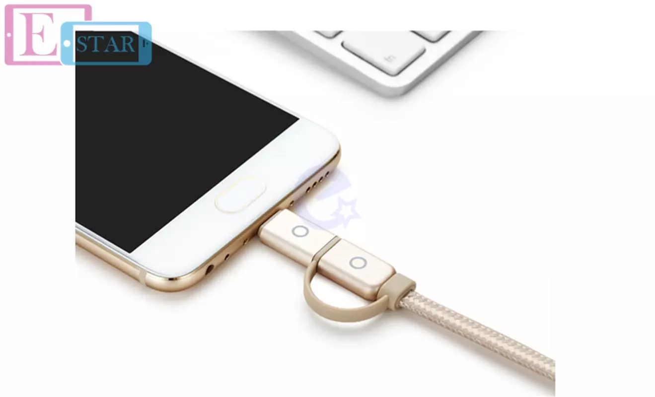 Кабель для зарядки и передачи данных Meizu Type-C &amp; Micro USB 2 In 1 Metal Data Sync Charge Cable 1,0 м Gold (Золотой)