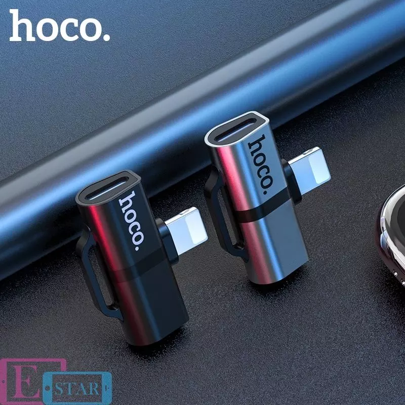 Адаптер Hoco LS20 Dual Lightning Digital Audio Converter Black (Чорний)