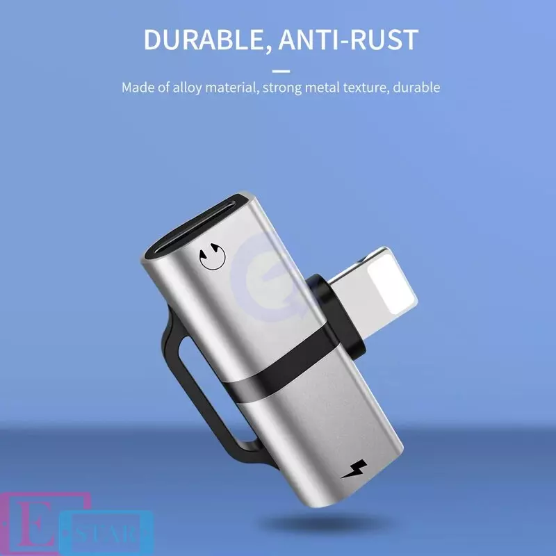 Адаптер Hoco LS20 Dual Lightning Digital Audio Converter Silver (Срібний)