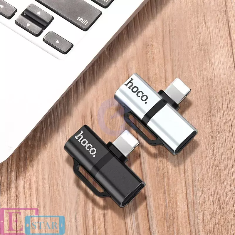 Адаптер Hoco LS20 Dual Lightning Digital Audio Converter Silver (Срібний)