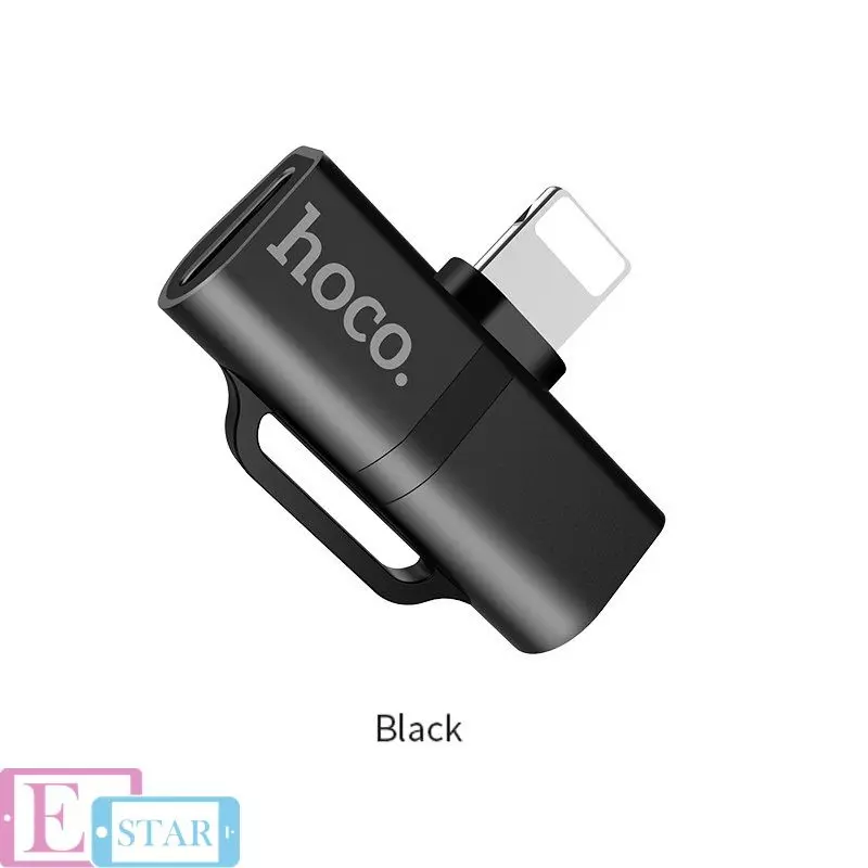 Адаптер Hoco LS20 Dual Lightning Digital Audio Converter Black (Чорний)