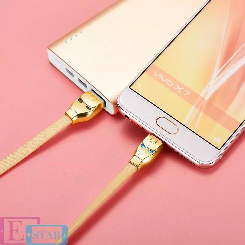 Кабель для заряджання та передачі даних Hoco U14 Steel Man USB Micro USB Gold (Золото) Кабель для заряджання та передачі даних Hoco U14 Steel Man USB Micro USB Gold (Золото)