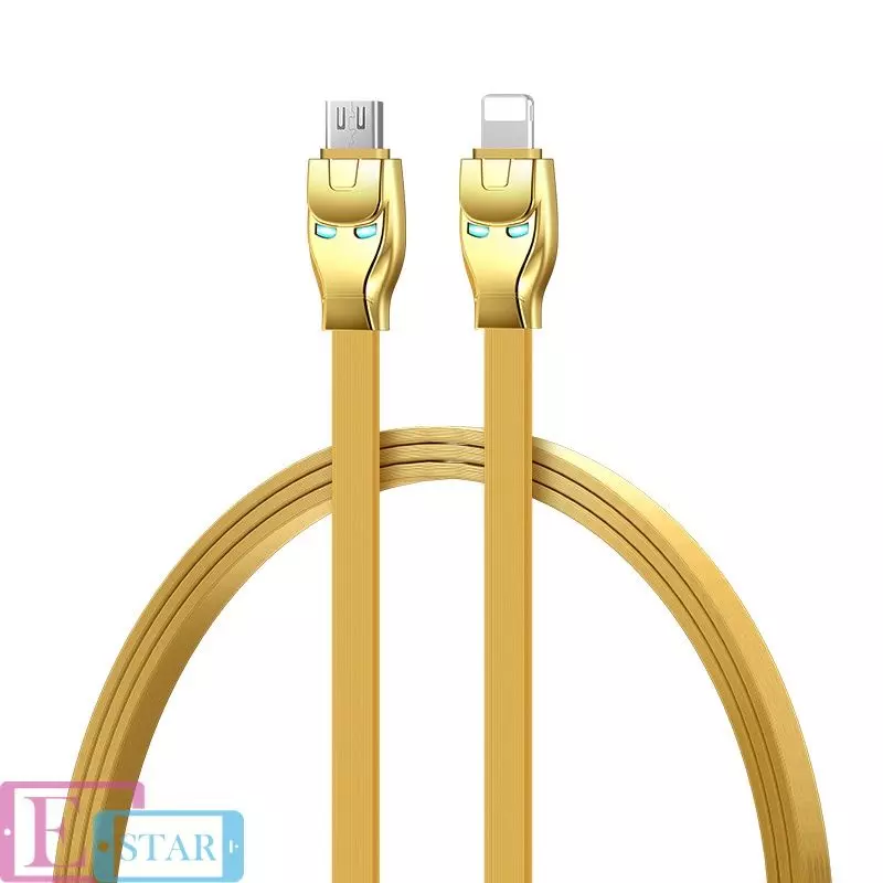 Кабель для зарядки и передачи данных Hoco U14 Steel Man 2in1 Lightning Micro USB White (Белый) Кабель для зарядки и передачи данных Hoco U14 Steel Man 2in1 Lightning Micro USB White (Белый)