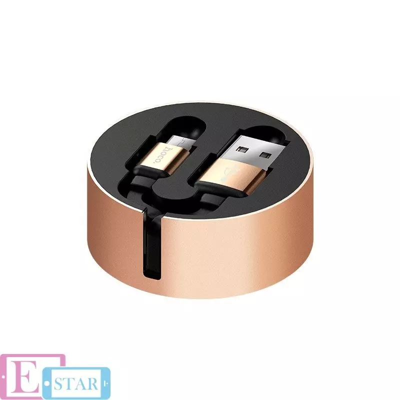 Кабель для заряджання та передачі даних Hoco U23 Resilient USB to Micro-USB Gold (Золото)