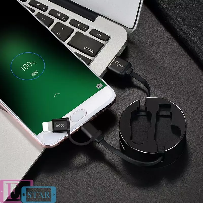 Кабель для зарядки и передачи данных Hoco U23 Resilient 2in1 USB to Lightning Micro-USB Gold (Золото) Кабель для зарядки и передачи данных Hoco U23 Resilient 2in1 USB to Lightning Micro-USB Gold (Золото)