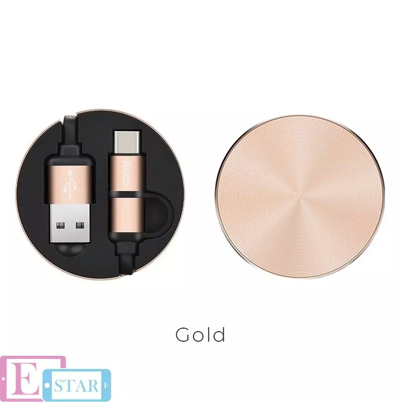 Кабель для зарядки и передачи данных Hoco U23 Resilient 2in1 USB to Type-C Micro-USB Gold (Золото) Кабель для зарядки и передачи данных Hoco U23 Resilient 2in1 USB to Type-C Micro-USB Gold (Золото)