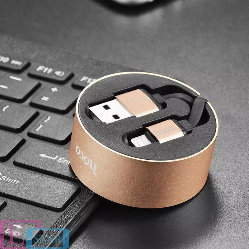 Кабель для заряджання та передачі даних Hoco U23 Resilient USB to Lightning Gold (Золото)