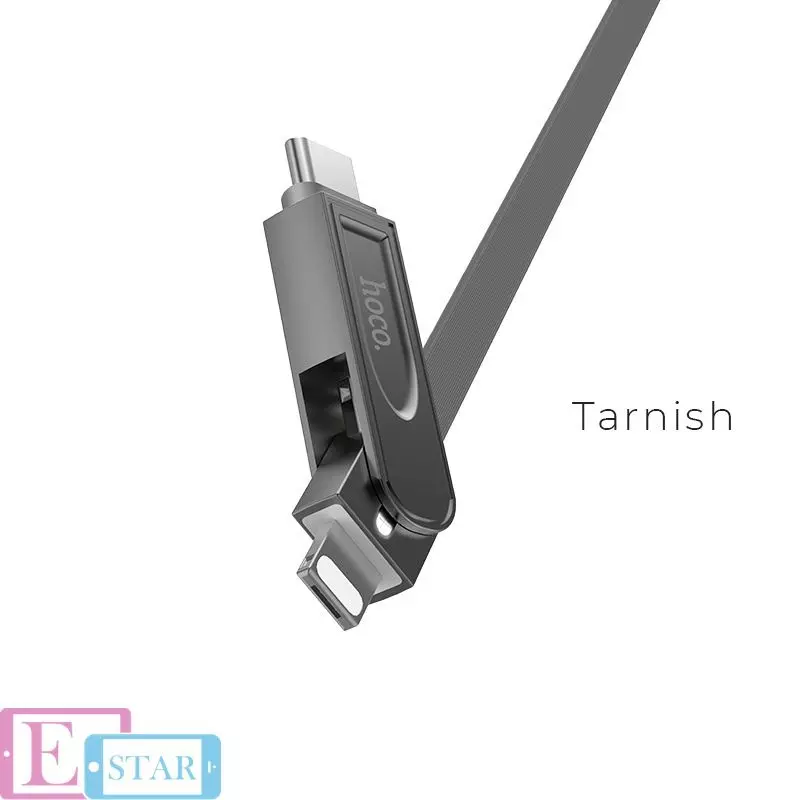 Кабель для зарядки и передачи данных Hoco U24 Refined USB to Lightning Micro-USB Type-C Tarnish (Серый) Кабель для зарядки и передачи данных Hoco U24 Refined USB to Lightning Micro-USB Type-C Tarnish (Серый)