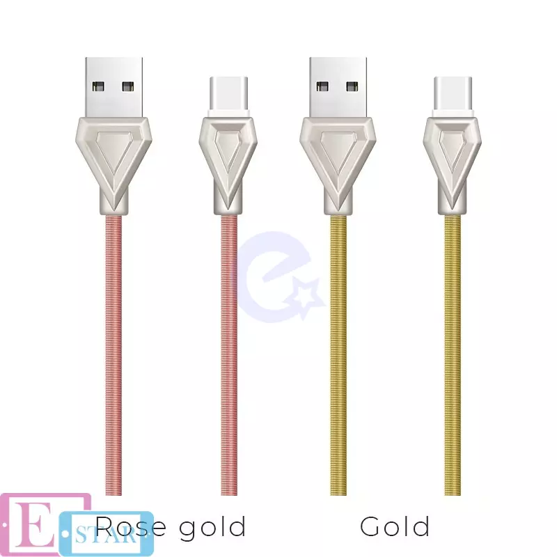 Кабель для зарядки и передачи данных Hoco U25 Golden Armor USB to Type-C Rose Gold (Розовое золото)