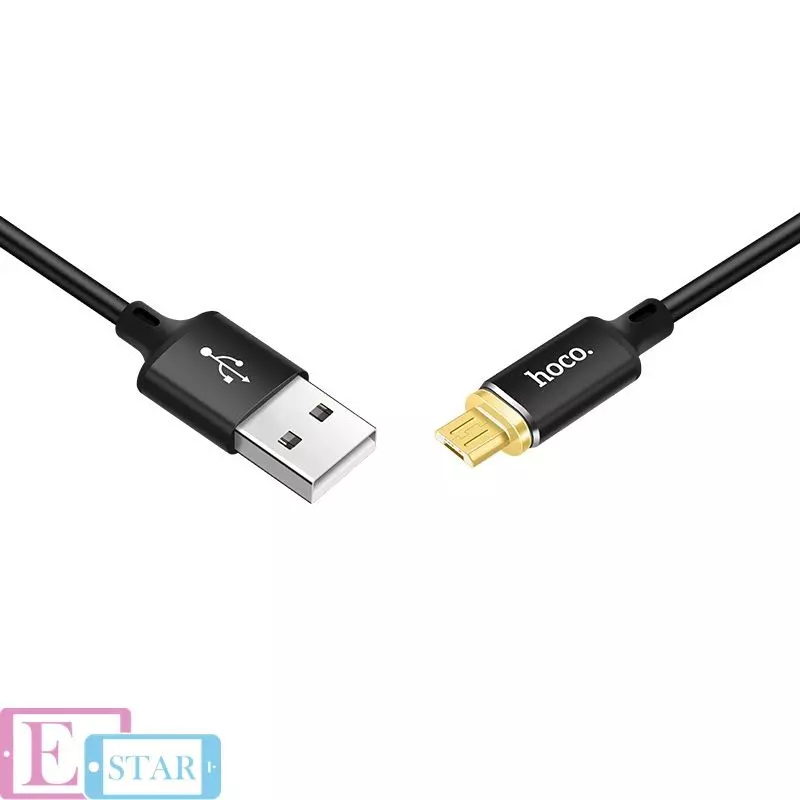 Магнитный кабель для зарядки и передачи данных Hoco U28 USB to Micro USB Black (Черный) Магнитный кабель для зарядки и передачи данных Hoco U28 USB to Micro USB Black (Черный)