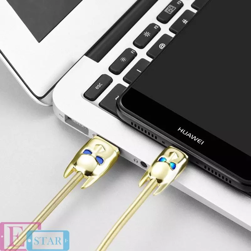 Кабель для заряджання та передачі даних Hoco U30 Shadow Knight Type-C Metal Gray (Сірий)