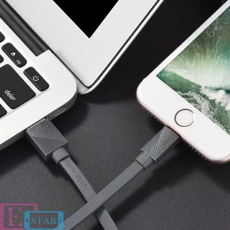 Кабель для зарядки и передачи данных Hoco U34 LingYing Lightning Gray (Серый) Кабель для зарядки и передачи данных Hoco U34 LingYing Lightning Gray (Серый)