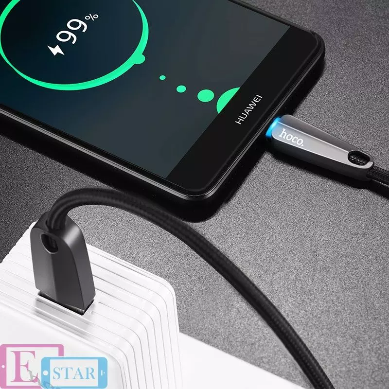 Кабель для зарядки и передачи данных Hoco U35 Space Shuttle Type-C 1,2 м Black (Черный)