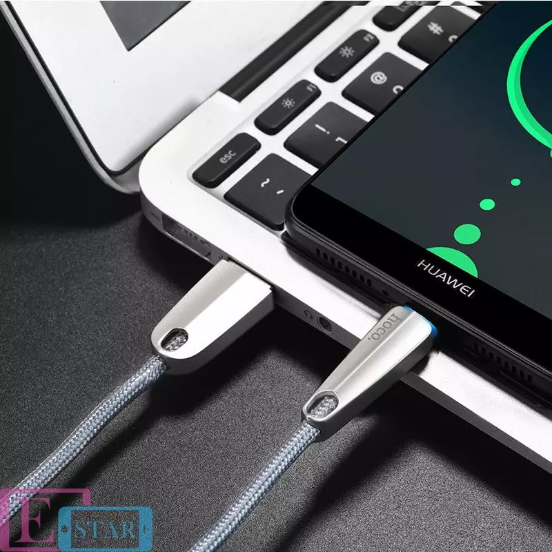 Кабель для заряджання та передачі даних Hoco U35 Space Shuttle Type-C 1,2 м Gray (Сірий) Кабель для заряджання та передачі даних Hoco U35 Space Shuttle Type-C 1,2 м Gray (Сірий)