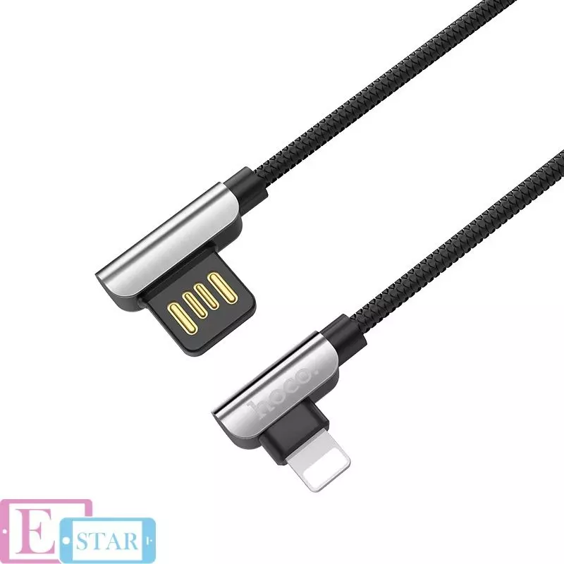 Кабель для зарядки и передачи данных Hoco U42 Exquisite Steel Lightning Black (Черный) Кабель для зарядки и передачи данных Hoco U42 Exquisite Steel Lightning Black (Черный)
