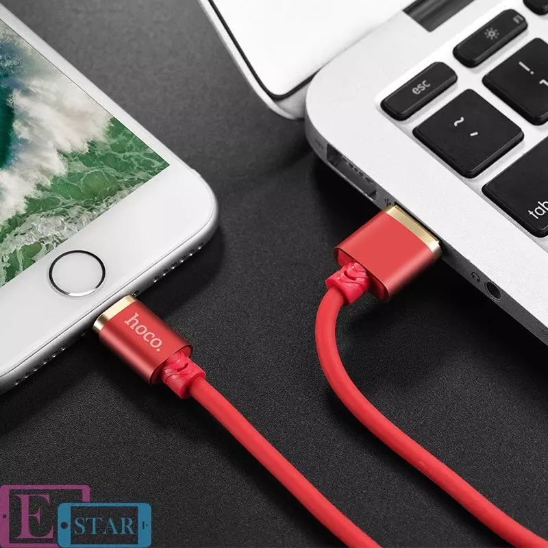Кабель для зарядки и передачи данных Hoco U45 Gold Collar Lightning Red (Красный) Кабель для зарядки и передачи данных Hoco U45 Gold Collar Lightning Red (Красный)