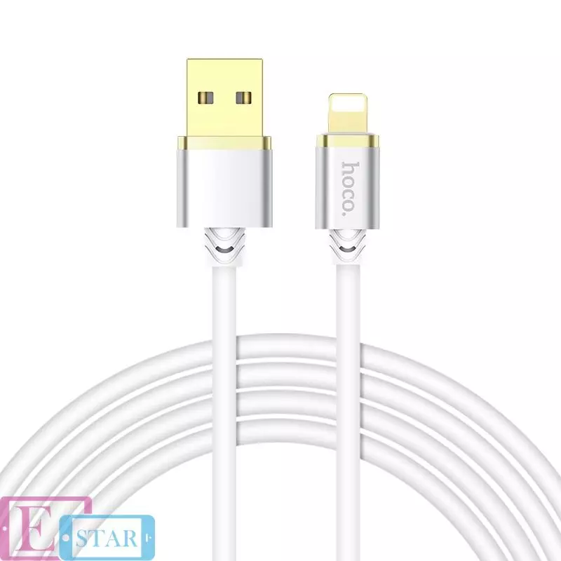 Кабель для зарядки и передачи данных Hoco U45 Gold Collar Lightning White (Белый) Кабель для зарядки и передачи данных Hoco U45 Gold Collar Lightning White (Белый)