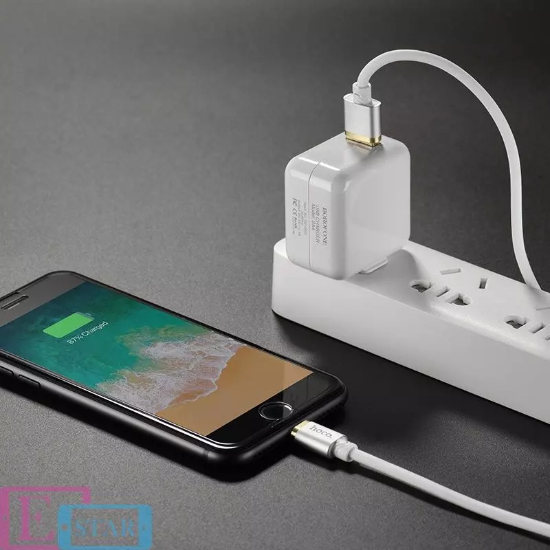 Кабель для зарядки и передачи данных Hoco U45 Gold Collar Lightning White (Белый) Кабель для зарядки и передачи данных Hoco U45 Gold Collar Lightning White (Белый)