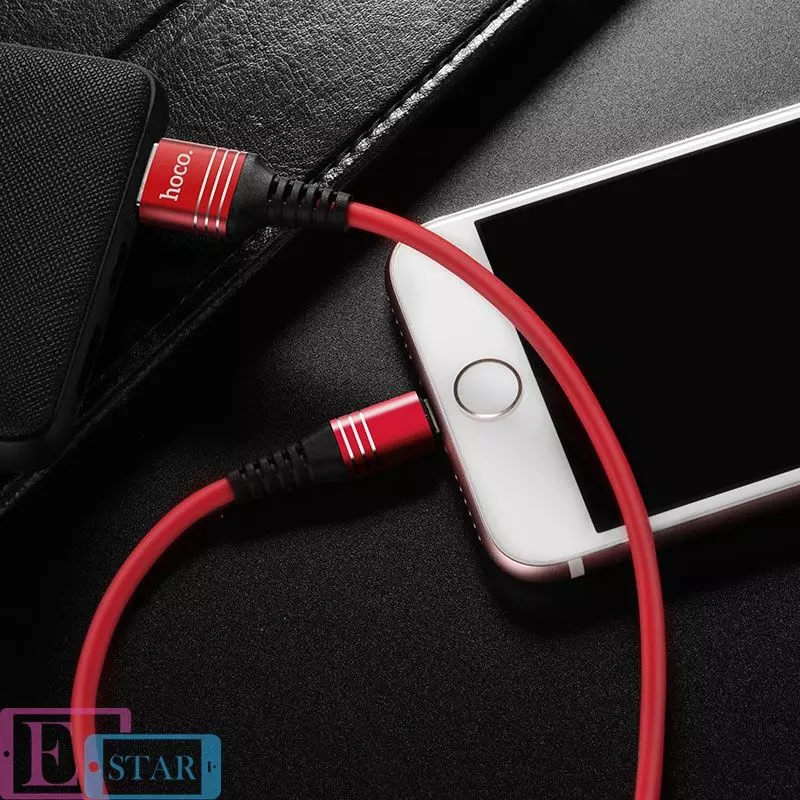 Кабель для зарядки и передачи данных Hoco U46 Tricyclic Lightning Red (Красный) Кабель для зарядки и передачи данных Hoco U46 Tricyclic Lightning Red (Красный)