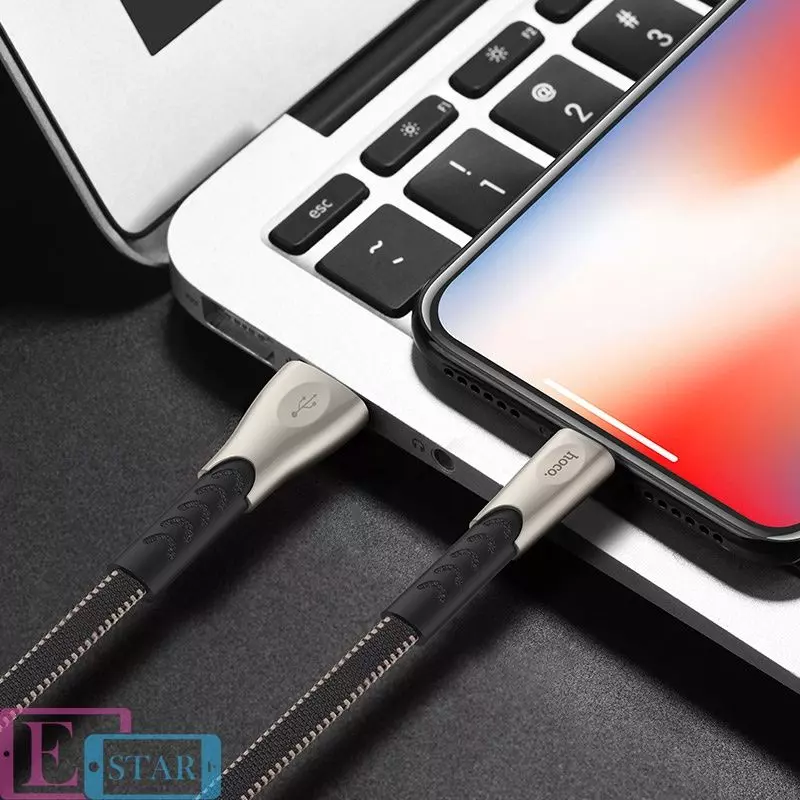 Кабель для заряджання та передачі даних Hoco U48 Superior Speed ​​USB to Lightning Black (Чорний)