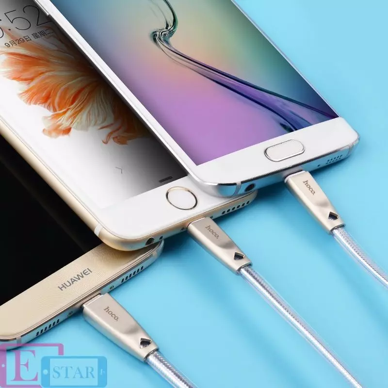 Кабель для заряджання та передачі даних Hoco U9 USB to Lightning Micro-USB Type-C Silver (Срібло) Кабель для заряджання та передачі даних Hoco U9 USB to Lightning Micro-USB Type-C Silver (Срібло)