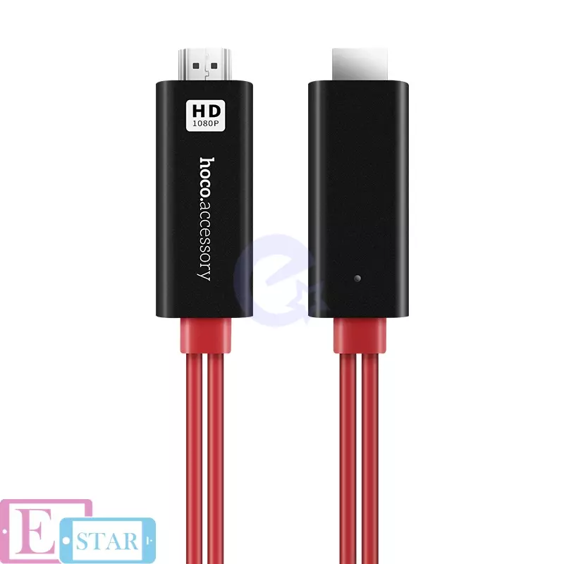 Переходник Hoco UA4 Lightning HDMI Black/Red (Чёрно-Красный)