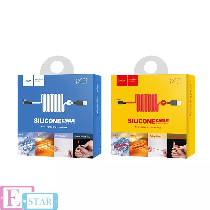 Кабель для зарядки и передачи данных Hoco X21 Silicone Micro-USB Red (Красный) Кабель для зарядки и передачи данных Hoco X21 Silicone Micro-USB Red (Красный)