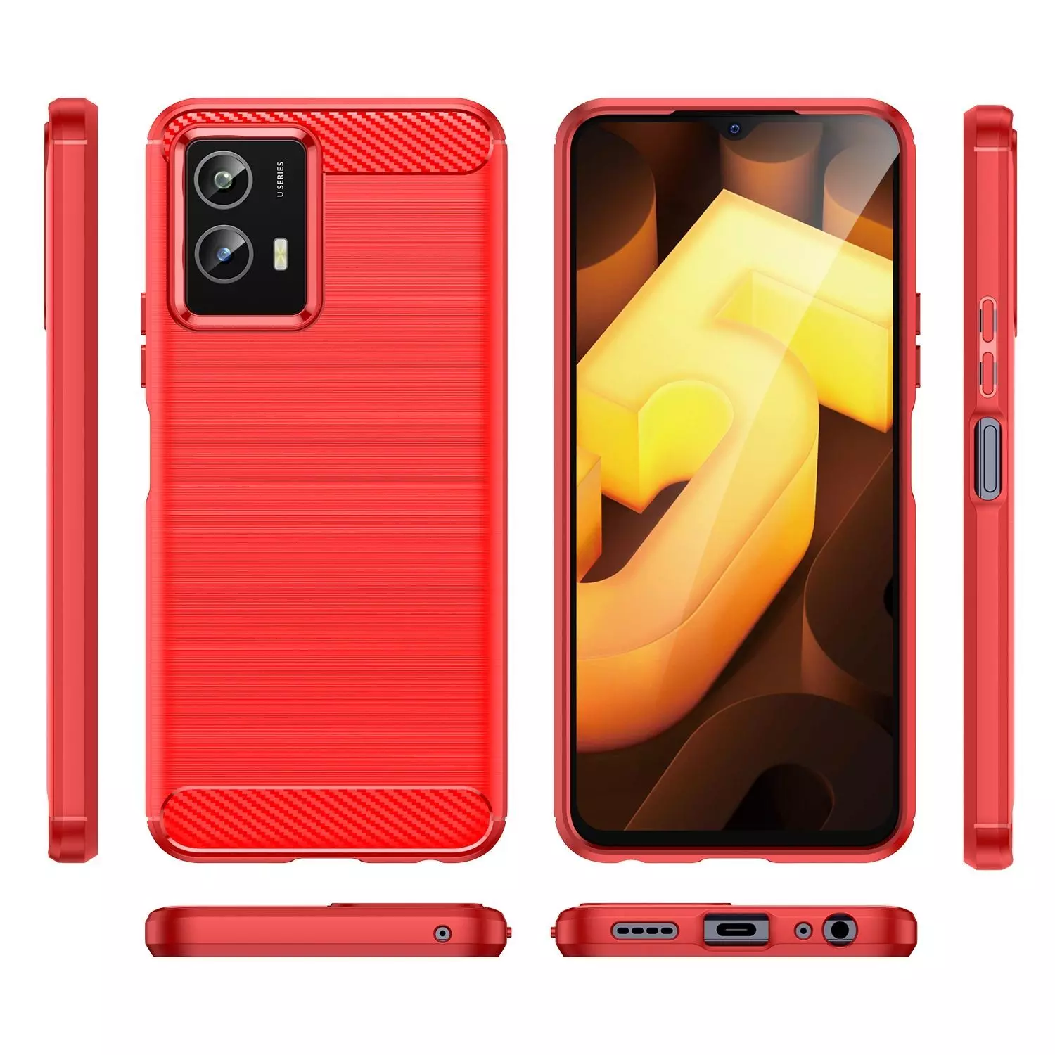 Протиударний чохол бампер для Infinix Note 12 Pro 5G iPaky Carbon Fiber Red (Червоний)