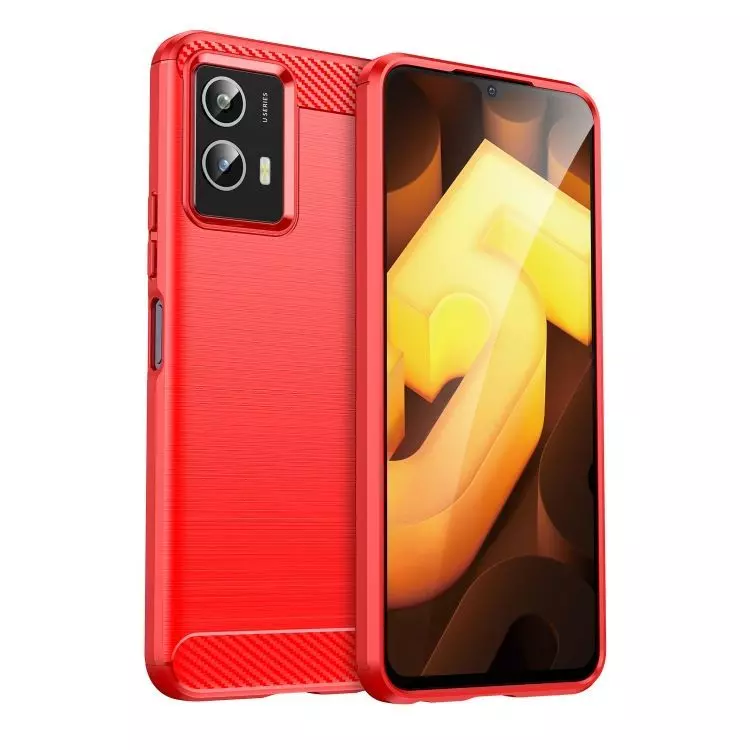 Протиударний чохол бампер для Infinix Note 12 Pro 5G iPaky Carbon Fiber Red (Червоний)