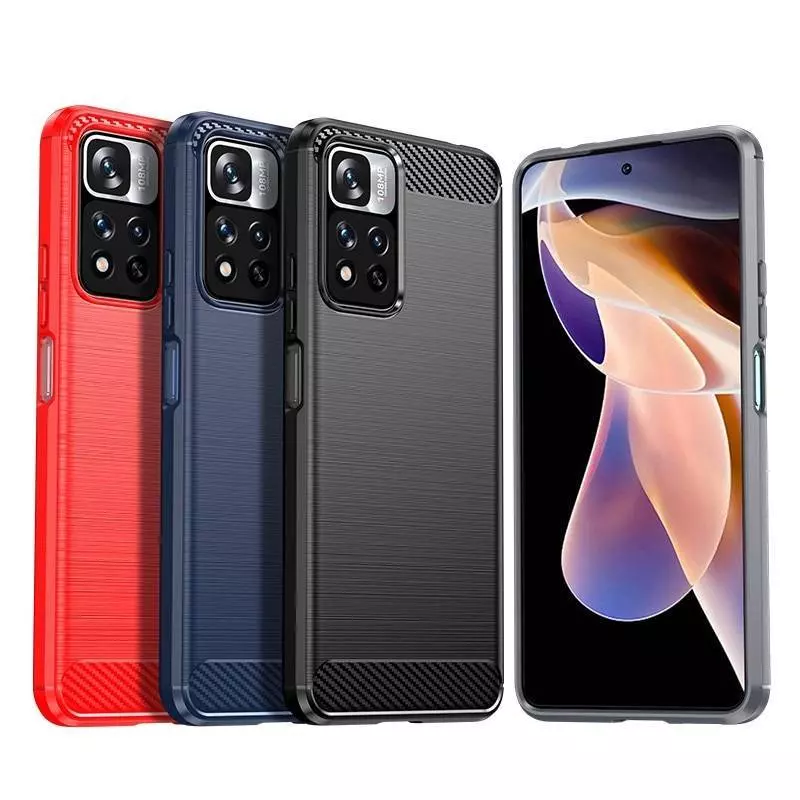 Протиударний чохол бампер для Xiaomi Poco M4 Pro iPaky Carbon Fiber Black (Чорний)