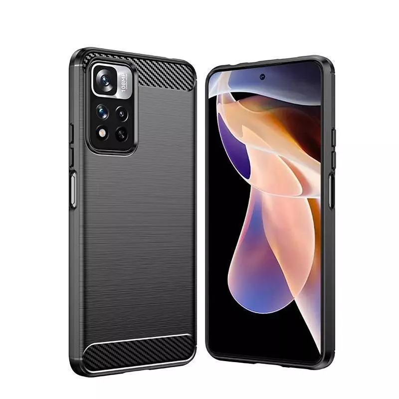 Протиударний чохол бампер для Xiaomi Poco M4 Pro iPaky Carbon Fiber Black (Чорний)