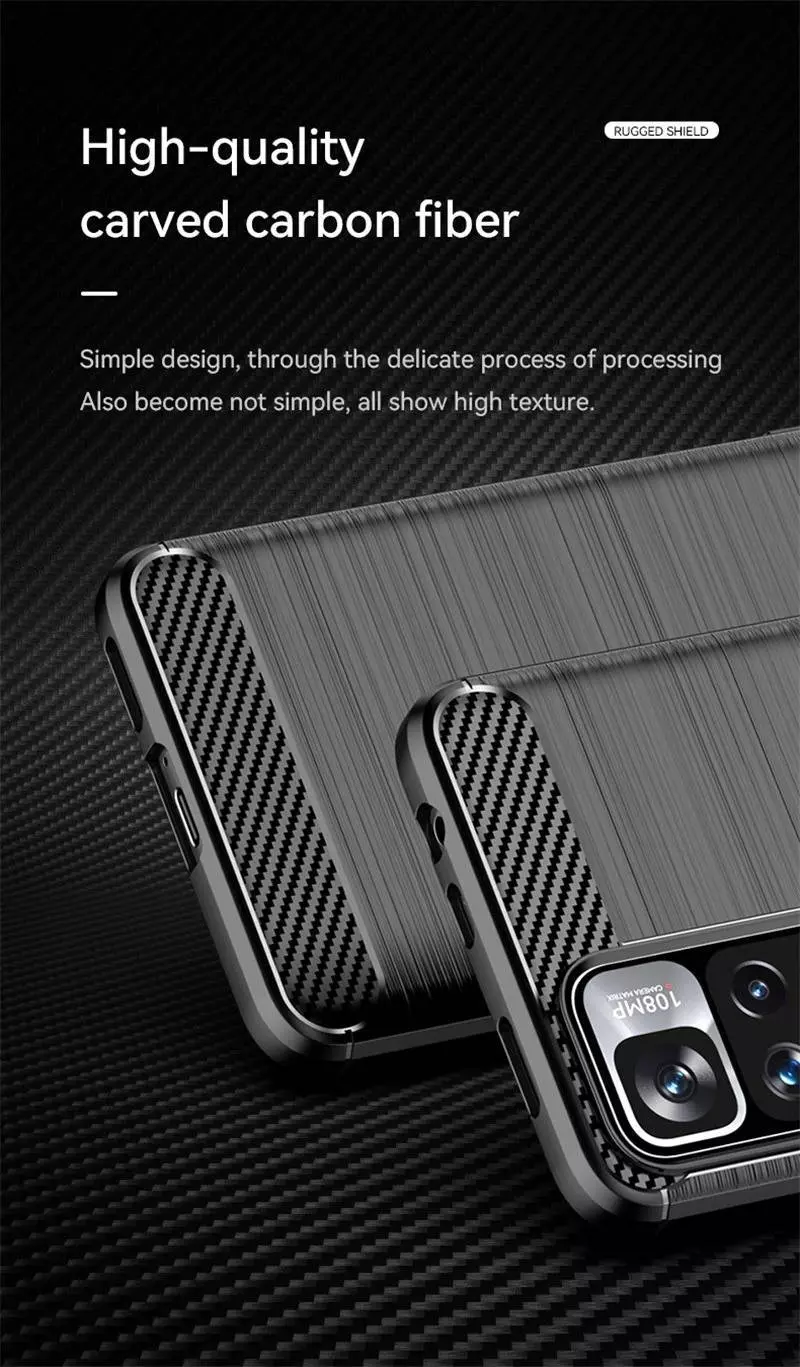 Протиударний чохол бампер для Xiaomi Poco M4 Pro iPaky Carbon Fiber Black (Чорний)